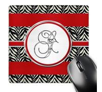 3dRose mp_180702_1 8" x 8" Elegant Red Black Zebra Animal Print Monogram Letter G Mouse Pad