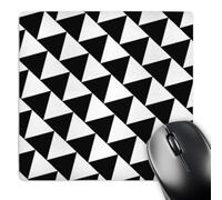 3dRose mp_183903_1 8" x 8" Black and White Triangle Pattern Retro Diagonal Geometric Design Mouse Pad