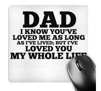 3dRose mp_184184_1 8" x 8" Dad Love You My Whole Life Black Mouse Pad
