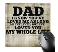 3dRose mp_184185_1 8" x 8" Dad Love You My Whole Life Textured Mouse Pad
