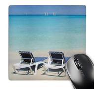3dRose mp_187264_1 8" x 8" Varadero Cuba. Sand and Beach Chairs Await Tourists. Mouse Pad
