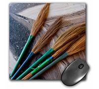 3dRose mp_188098_1 8" x 8" Jammu and Kashmir Ladakh Leh Brooms in a Buddhist Temple. Mouse Pad