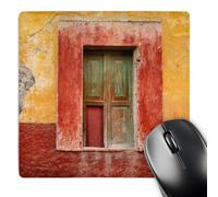 3dRose mp_188342_1 8" x 8" Mexico San Miguel De Allende. Window in Colorful Wall. Mouse Pad