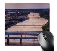 3dRose mp_191726_1 8" x 8" Many Bridges Span the Grand River Grand Rapids Michigan Usa Mouse Pad