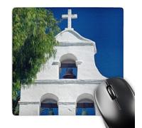 3dRose mp_191876_1 8" x 8" USA California San Diego Mission San Diego Bell Tower Mouse Pad