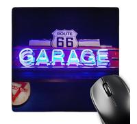 3dRose mp_192255_1 8" x 8" USA Oklahoma Clinton Route 66 Museum Neon Garage Sign Mouse Pad
