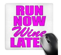 3dRose mp_193236_1 8" x 8" Run Now Wine Later Pink Mouse Pad