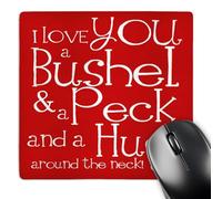 3dRose mp_193475_1 8" x 8" I Love You a Bushel and a Peck. Red. Mouse Pad