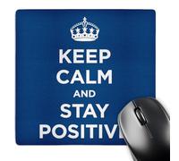 3dRose mp_194342_1 8" x 8" Keep Calm and Stay Positive. Navy. Mouse Pad