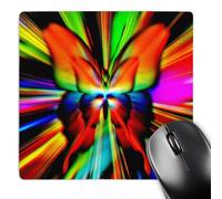 3dRose mp_194762_1 8" x 8" Print of Neon Colored Butterfly Mouse Pad