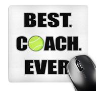 3dRose mp_195232_1 8" x 8" Tennis Best. Coach. Ever. Mouse Pad