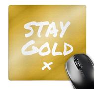 3dRose mp_195641_1 8" x 8" Stay Gold Quote on Matte Tan-Gold-Like Color Be True to Yourself Mouse Pad