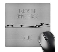 3dRose mp_195679_1 8" x 8" Enjoy Life Birds on Wire Mouse Pad