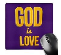 3dRose mp_200235_1 8" x 8" God is Love. 3D Text Art. Verse from 1 John on Purple Background Mouse Pad