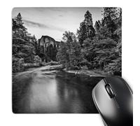 3dRose mp_200297_1 8" x 8" Half Dome at Twilight from Sentinel Bridge in Black and White Mouse Pad