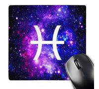 3dRose mp_202171_1 8" x 8" Pisces Glyph Star Sign on Purple Space Background Horoscope Symbol Mouse Pad