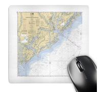 3dRose mp_204862_1 8" x 8" Print of Charleston Harbor Nautical Chart Mouse Pad