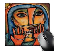 3dRose mp_21125_1 8 x 8-Inch Cats Cradle Woman String Abstract Figure Colorful Mouse Pad