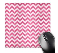 3dRose mp_212472_1 8" x 8" Pink and White Chevron Herringbone Mouse Pad
