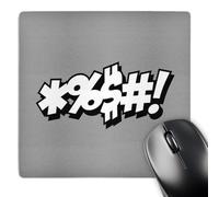 3dRose mp_213423_1 8" x 8" Curse Signs Sound Effect in White Lettering Mouse Pad