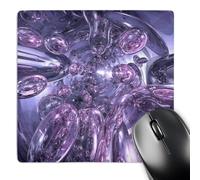 3dRose mp_21921_1 8 x 8-Inch Portal of Purple Glass Features Digitally Stylized Purple Glass Spheres or Bubbles Mouse Pad