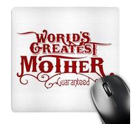3dRose mp_219405_1 8" x 8" Worlds Greatest Mother Guaranteed Design in Red and White Mouse Pad