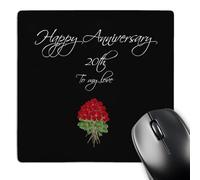 3dRose mp_221902_1 8" x 8" Happy 20Th Anniversary to My Love on a Black Background Mouse Pad
