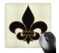 3dRose mp_22360_1 8 x 8-Inch Large Black and Gold Fleur de lis Christian Saints Symbol Mouse Pad