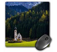 3dRose mp_227446_1 8" x 8" Saint Johann Church Dolomites Val Di Funes Italy Mouse Pad