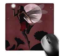 3dRose mp_23204_1 8 x 8-Inch Lovely Fairy with Full Moon and Magic Light Ball Mouse Pad