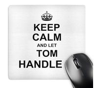3dRose mp_233404_1 8" x 8" Keep Calm and Let Tom Handle It Funny Personal Name Mouse Pad
