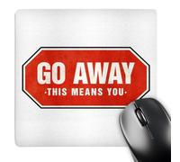 3dRose mp_24276_1 8 x 8-Inch Go Away This Means You Old red Sign Mouse Pad