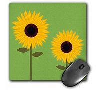 3dRose mp_24643_1 8 x 8-Inch Simply Sunflowers Moss Green Background Mouse Pad