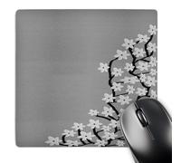 3dRose mp_25359_1 8 x 8-Inch Pretty Grey Flower Blossum Print Mouse Pad