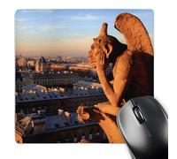 3dRose mp_257622_1 8" x 8" Notre Dame Cathedral Gargoyle Looks Out Across The City Paris France Mouse Pad