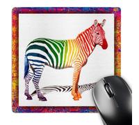 3dRose mp_25879_1 8 x 8-Inch Zebra in Colors Mouse Pad