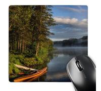 3dRose mp_259572_1 8" x 8" Kayak on Beaver Lake Stillwater State Forest Montana Usa Mouse Pad
