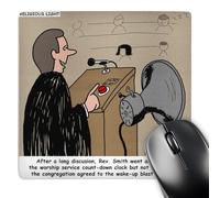 3dRose mp_2609_1 8 x 8-Inch Sermon Count-Down Clock and Blast Horn Mouse Pad