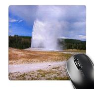 3dRose mp_26403_1 8 x 8-Inch Old Faithful Geyser Yellowstone National Park Mouse Pad