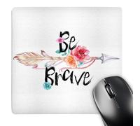 3dRose mp_265799_1 8" x 8" Be Brave Floral Arrow Mouse Pad