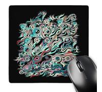 3dRose mp_27604_1 8 x 8-Inch Abstract Tree Roots in Blue red on Black Background Mouse Pad