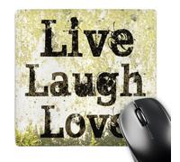 3dRose mp_27986_1 8 x 8-Inch Earth Yellow Live Laugh Love Inspiration Mouse Pad