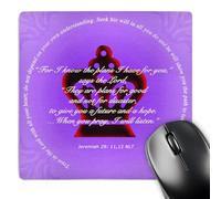 3dRose mp_28720_1 8 x 8-Inch Crimson Crown on Lavender Background with Bible Verses from Jerimiah Proverbs Mouse Pad