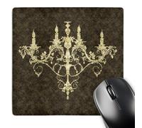 3dRose mp_32510_1 8 x 8-Inch Chandelier Gold Damask Mouse Pad
