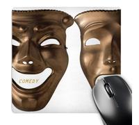 3dRose mp_33193_1 8 x 8-Inch Comedy and Tragedy Mouse Pad