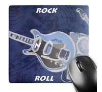3dRose mp_33211_1 8 x 8-Inch Rock n Roll Blue Mouse Pad