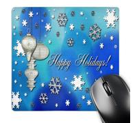 3dRose mp_34382_1 8 x 8-Inch Snowflakes and Ornaments, Happy Holidays Mouse Pad