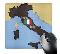 3dRose mp_37591_1 8 x 8-Inch The map and Flag of Italy with Italy Printed in English and Italian. Mouse Pad