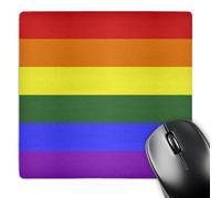 3dRose mp_37605_1 8 x 8-Inch Rainbow Flag Gay Lesbian Pride Icon Mouse Pad