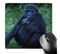 3dRose mp_37632_1 8 x 8-Inch Shy Baby Lowland Gorilla Mouse Pad